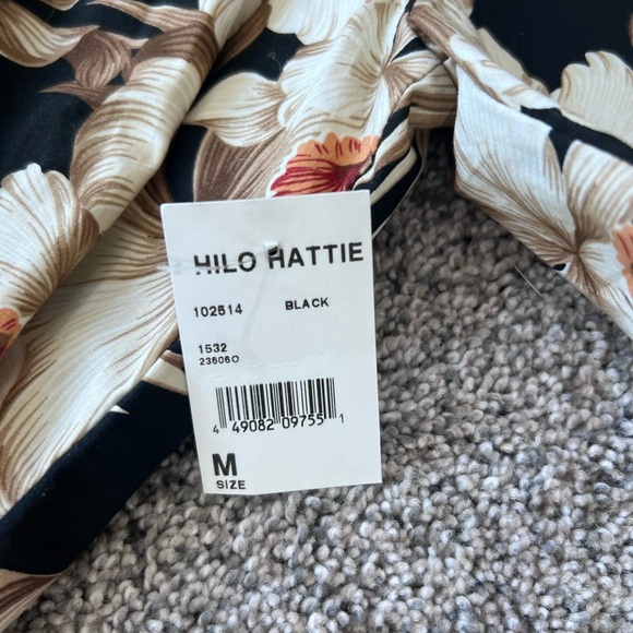 NWT! Vintage Royal Creations 100% Cotton Hawaii Black Tropical Print Maxi Medium - Picture 2 of 8